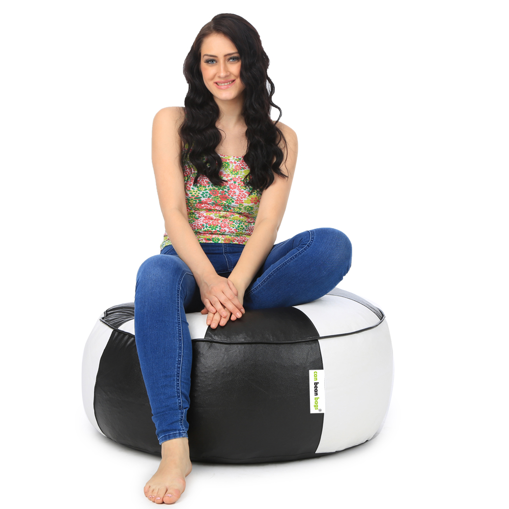 Can Bean Bags Art Leather Pouf Filled With Beans